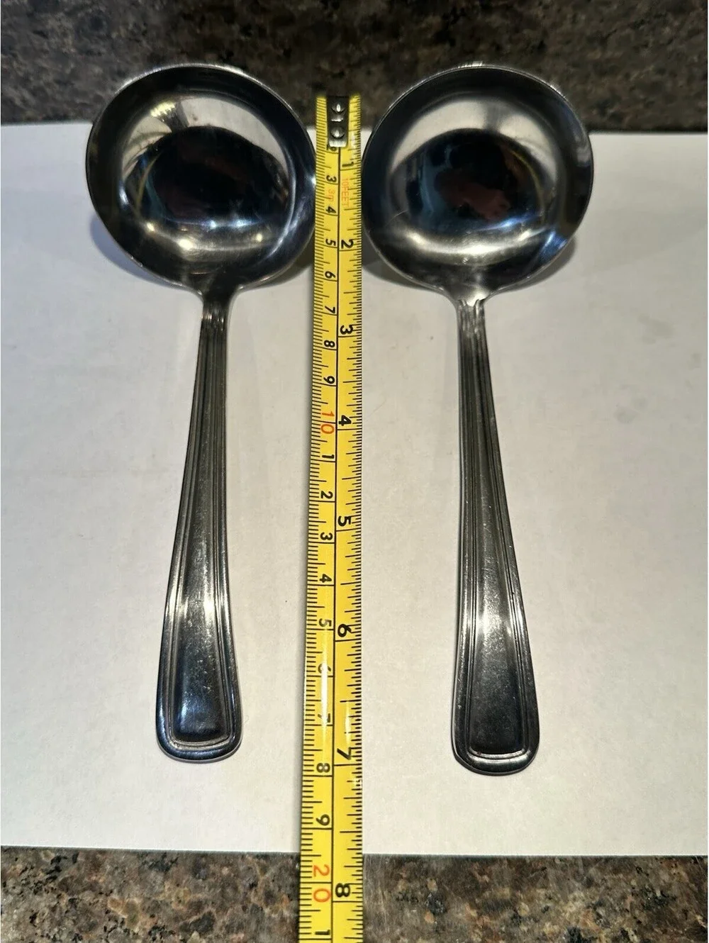 Set of 2 Vintage Stainless Steel Gravy Soup Ladles Korea GB 3 Star 7.5